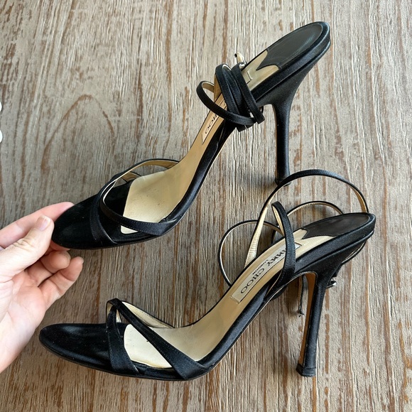 Jimmy Choo Black Satin Stiletto Heels 39 - Picture 12 of 12